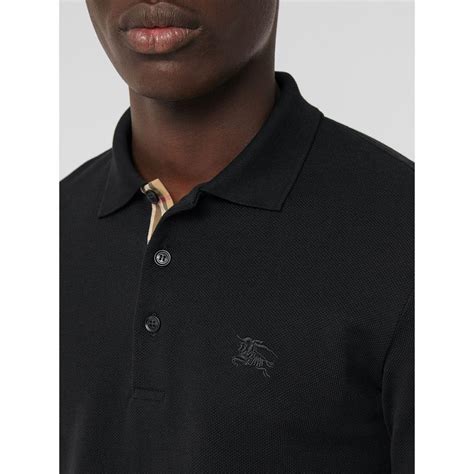 polo burberry nera|burberry black long sleeve shirt.